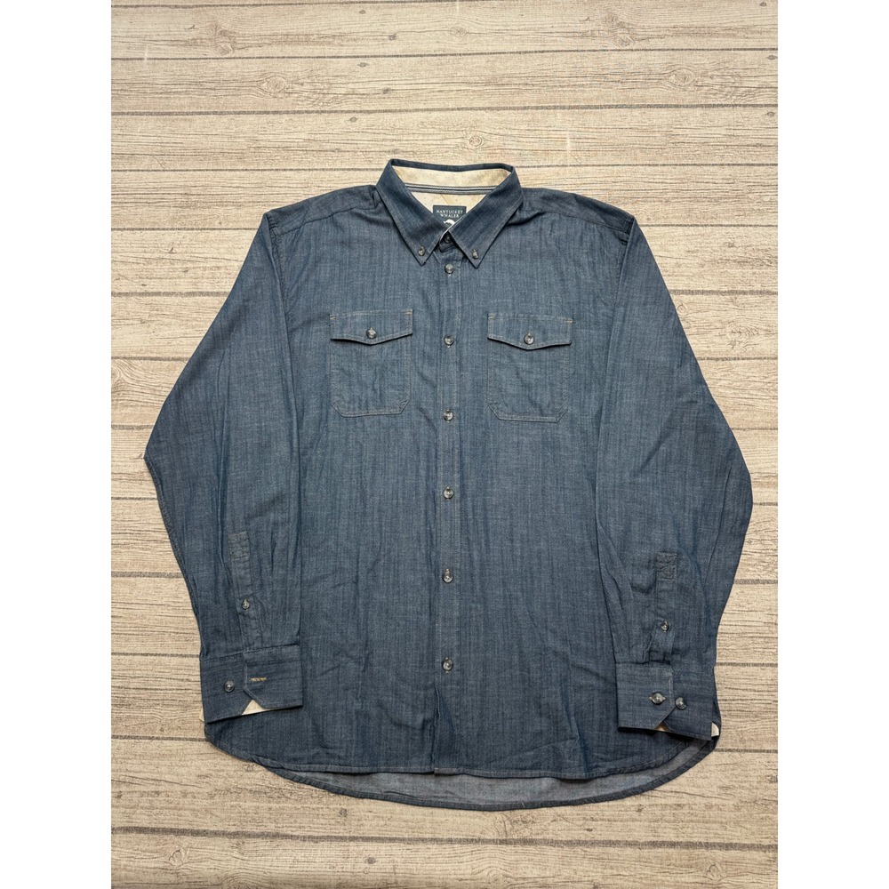 Nantucket Whaler Shirt Men's 2XL Blue Chambray Classic Long Sleeve Button Down